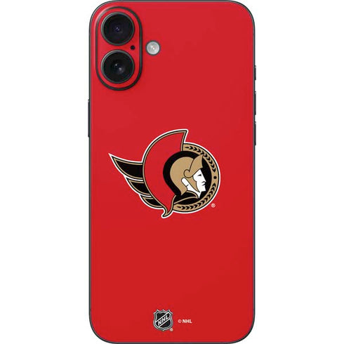 NHL Ottawa Senators Solid Background iPhone 16 Plus Skin