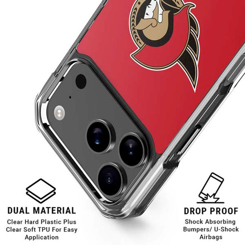 NHL Ottawa Senators Solid Background iPhone 18 Pro Clear Case