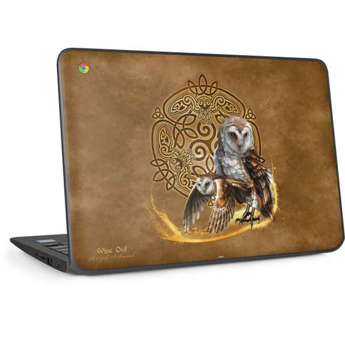 Owl Celtic Knot by Brigid Ashwood HP Chromebook Skin