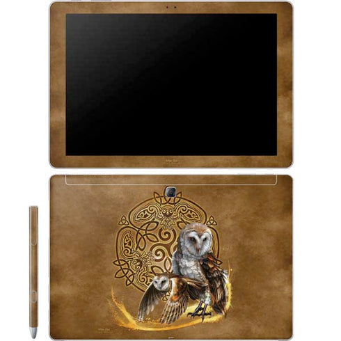 Owl Celtic Knot by Brigid Ashwood Galaxy Book 12in Skin