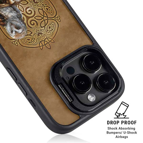Owl Celtic Knot by Brigid Ashwood iPhone 15 Pro Max Kickstand Case