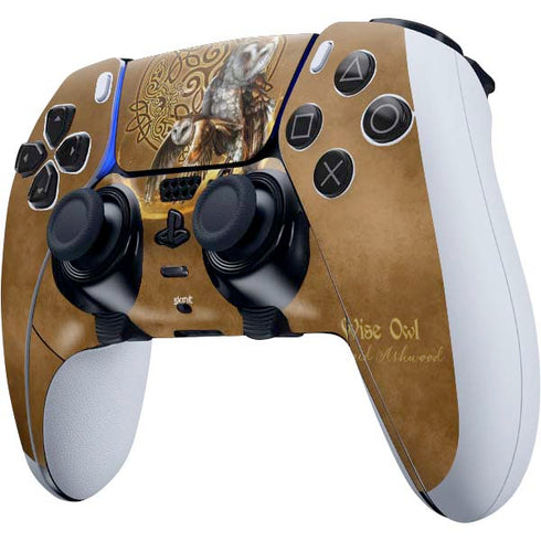 Brigid Ashwood Owl Celtic Knot PS5 DualSense Edge Pro Controller Skin