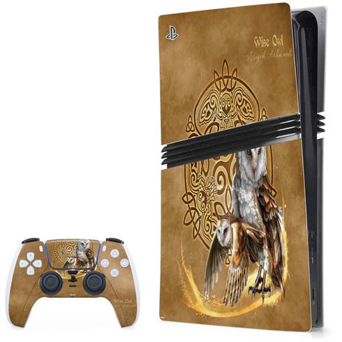 Owl Celtic Knot by Brigid Ashwood PS5 Pro Bundle Skin
