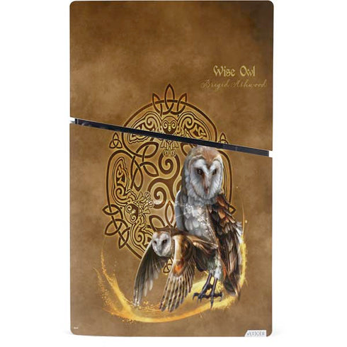 Owl Celtic Knot by Brigid Ashwood PS5 Slim Digital Edition Console Skin