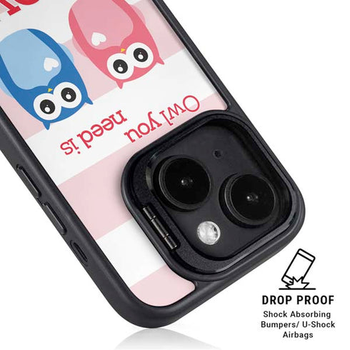 Owl Is All You Need iPhone 15 Kickstand Case