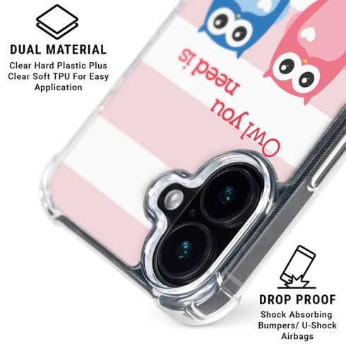 Owl Is All You Need iPhone 16 Plus Clear Case