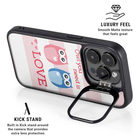 Owl Is All You Need iPhone 16 Pro Max Kickstand Case