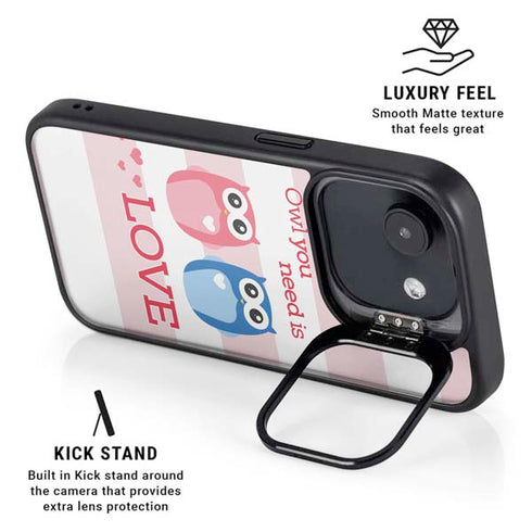 Owl Is All You Need iPhone 16e Kickstand Case