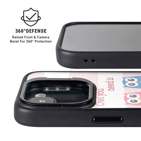Owl Is All You Need iPhone 16e Kickstand Case
