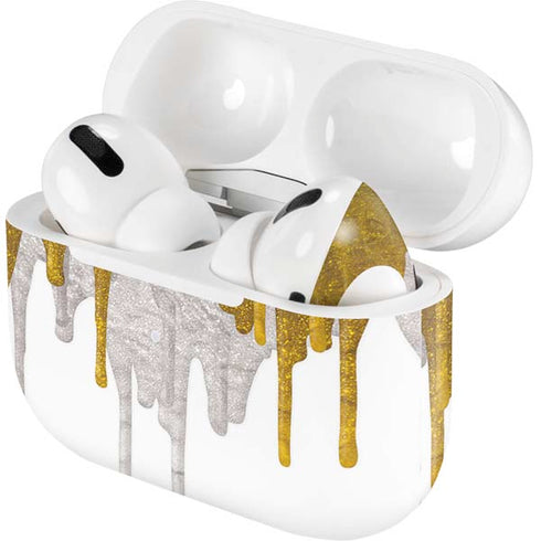 Paint Splatter Gold AirPods Skins