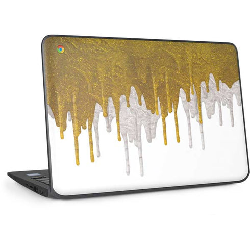 Paint Splatter Gold HP Chromebook Skin