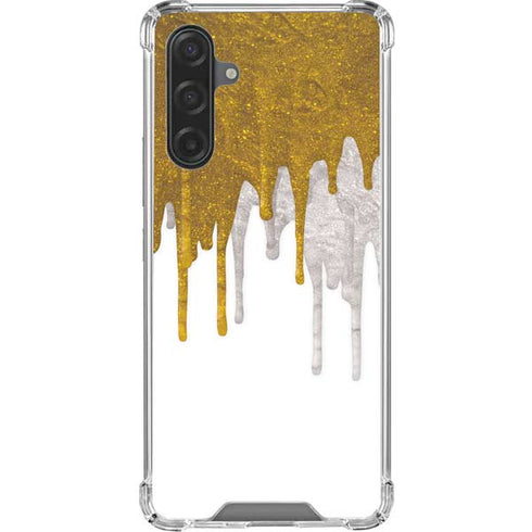 Paint Splatter Gold Galaxy A17 Clear Case
