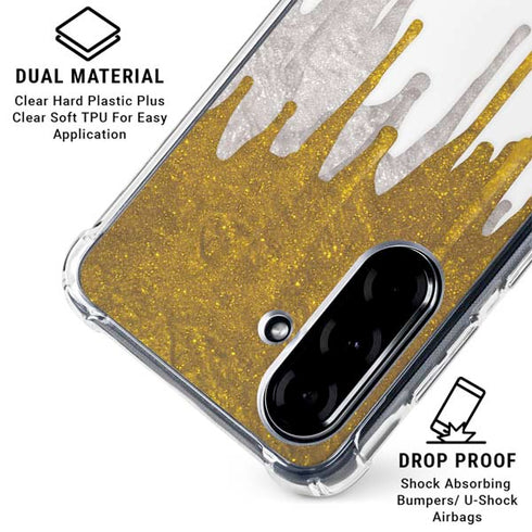 Paint Splatter Gold Galaxy A36 5G Clear Case