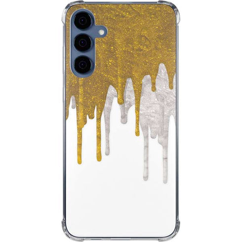 Paint Splatter Gold Galaxy A55 5G Clear Case
