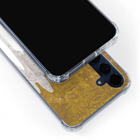 Paint Splatter Gold Galaxy A55 5G Clear Case