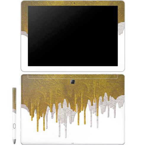 Paint Splatter Gold Galaxy Book 12in Skin