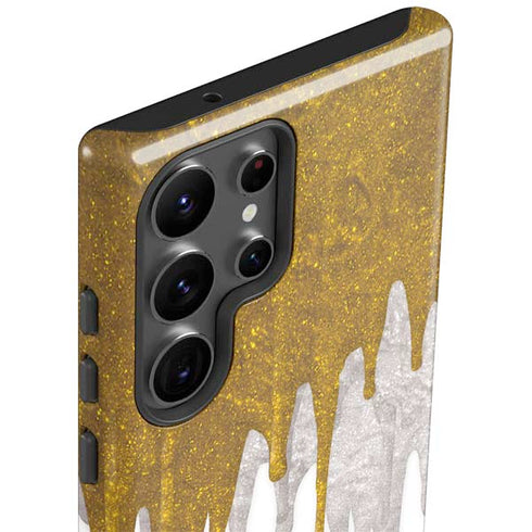 Paint Splatter Gold Galaxy S23 Ultra Pro Case