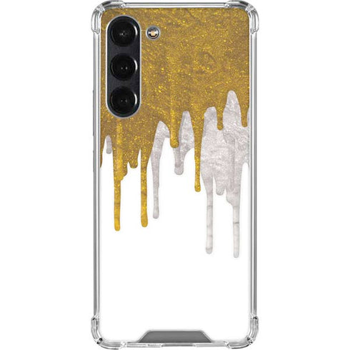 Paint Splatter Gold Galaxy S24 FE Clear Case