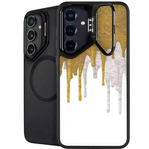 Paint Splatter Gold Galaxy S25 Kickstand Case