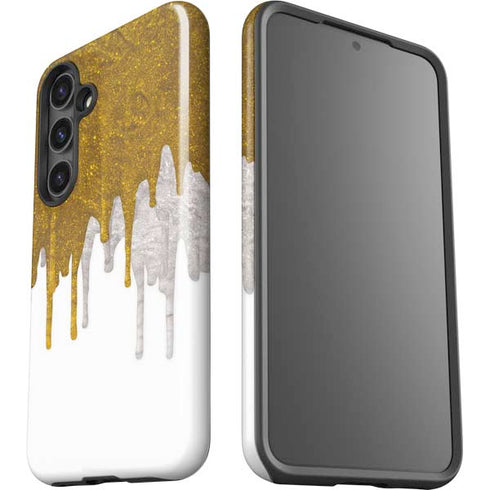 Paint Splatter Gold Galaxy S25 Plus Impact Case