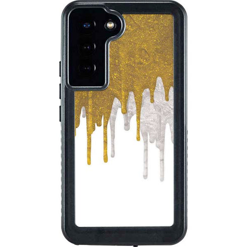 Paint Splatter Gold Galaxy S24 Plus Waterproof Case