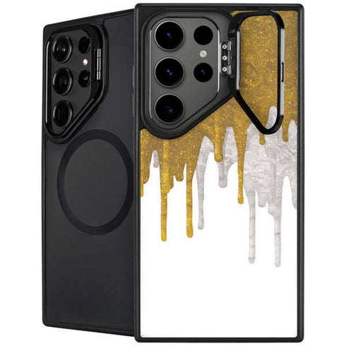 Paint Splatter Gold Galaxy S25 Ultra Kickstand Case