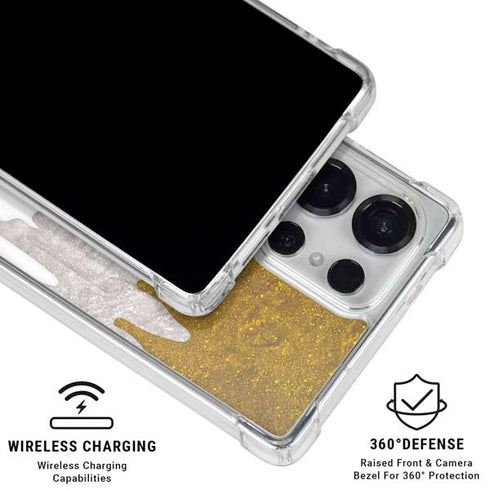 Paint Splatter Gold Galaxy S25 Ultra Clear Case