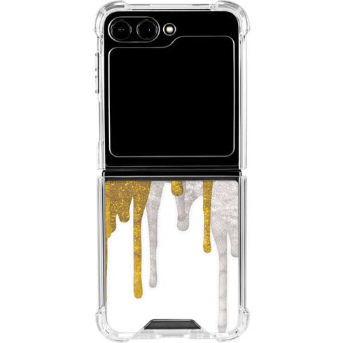 Paint Splatter Gold Galaxy Z Flip6 Clear Case