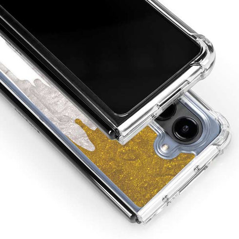 Paint Splatter Gold Galaxy Z Fold5 5G Clear Case