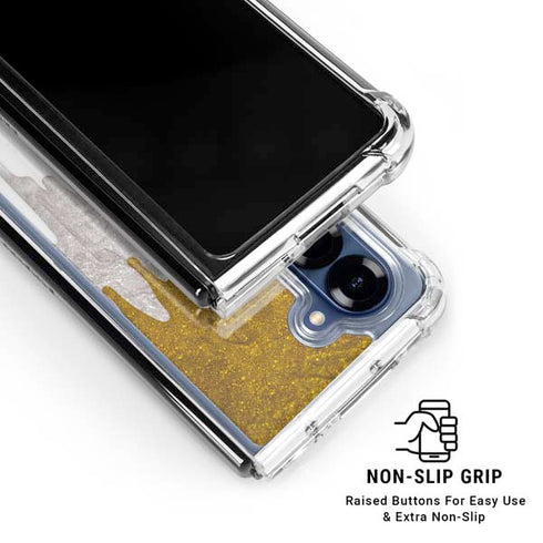 Paint Splatter Gold Galaxy Z Fold6 Clear Case