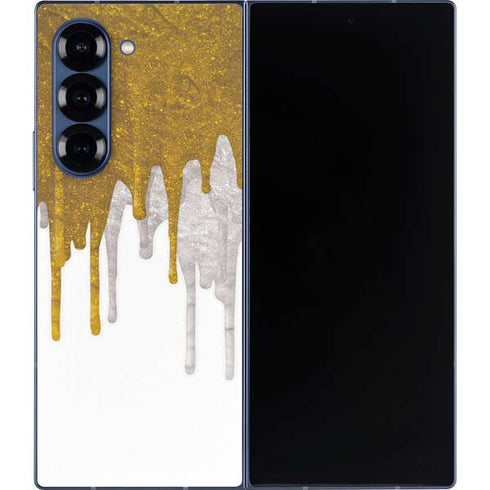 Paint Splatter Gold Galaxy Z Fold6 Skin