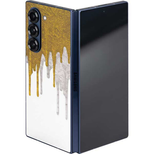 Paint Splatter Gold Galaxy Z Fold6 Skin