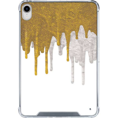 Paint Splatter Gold iPad 11th Gen (2025) Clear Case
