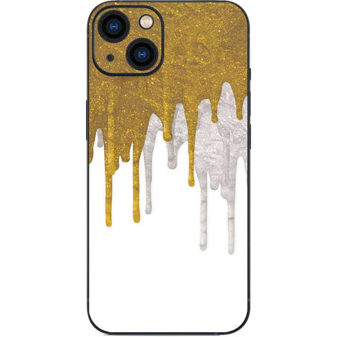 Paint Splatter Gold iPhone Skins