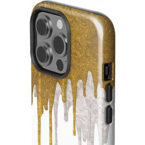 Paint Splatter Gold iPhone 15 Pro Impact Case