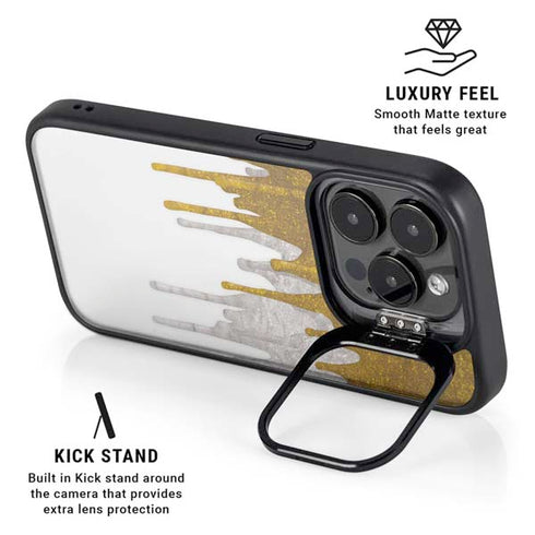 Paint Splatter Gold iPhone 15 Pro Max Kickstand Case
