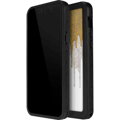 Paint Splatter Gold iPhone 15 Pro Waterproof Case