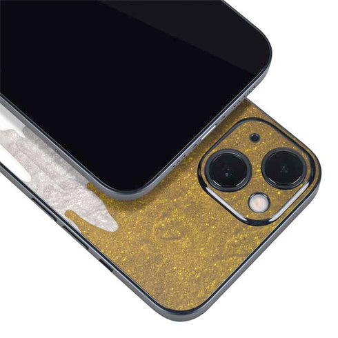 Paint Splatter Gold iPhone 15 Skin