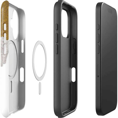 Paint Splatter Gold iPhone 16 Magsafe Impact Case