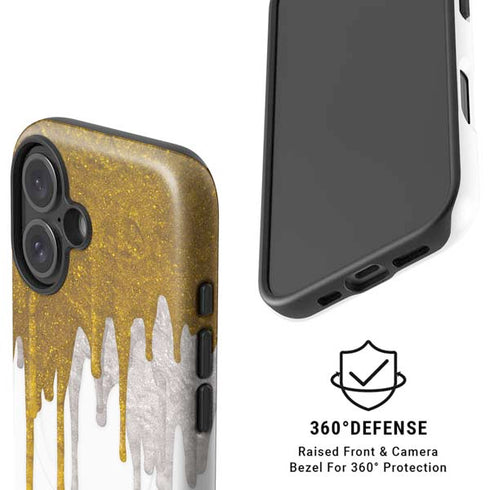 Paint Splatter Gold iPhone 16 Magsafe Impact Case