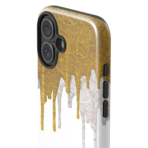 Paint Splatter Gold iPhone 16 Plus Impact Case