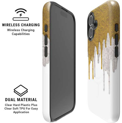 Paint Splatter Gold iPhone 16 Plus Magsafe Impact Case