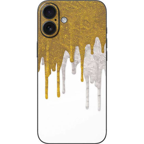 Paint Splatter Gold iPhone 16 Plus Skin