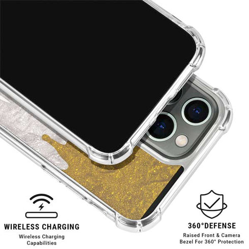 Paint Splatter Gold iPhone 16 Pro Clear Case