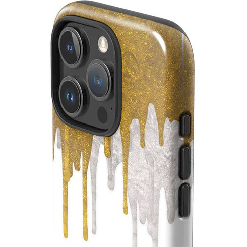 Paint Splatter Gold iPhone 16 Pro Impact Case