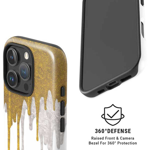 Paint Splatter Gold iPhone 16 Pro Magsafe Impact Case
