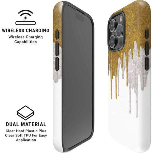 Paint Splatter Gold iPhone 16 Pro Magsafe Impact Case