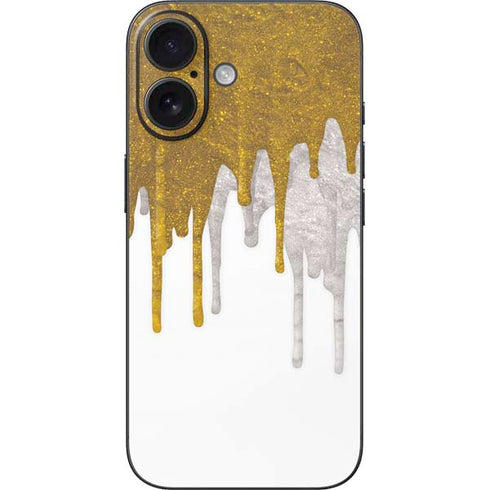 Paint Splatter Gold iPhone 16 Skin