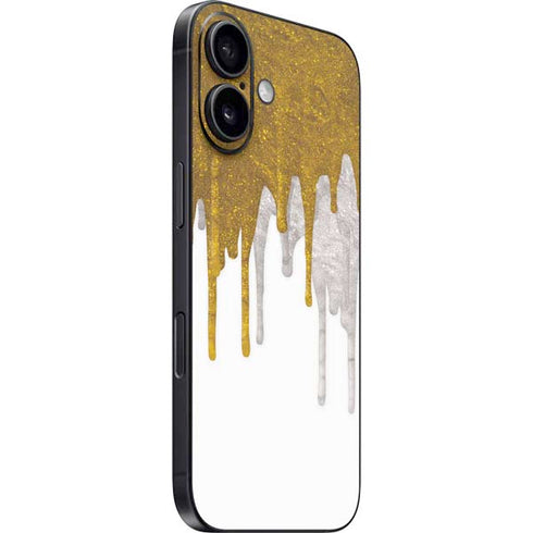 Paint Splatter Gold iPhone 16 Skin