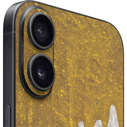 Paint Splatter Gold iPhone 16 Skin